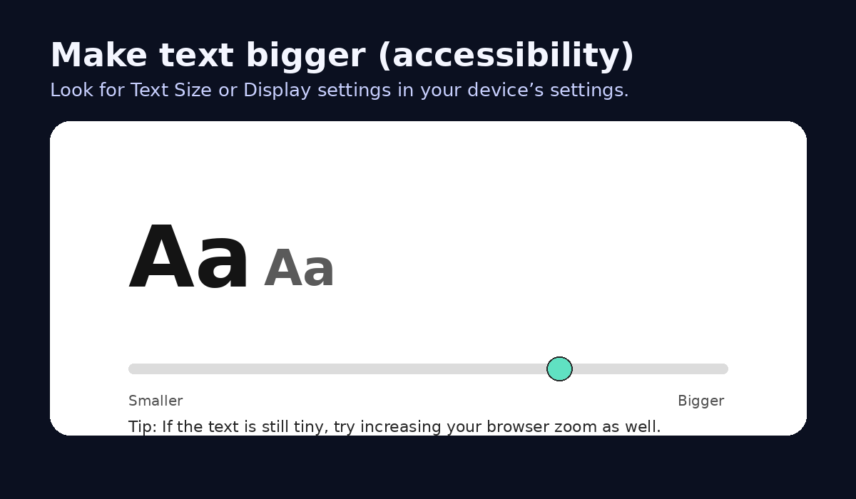 Optional: phone accessibility text size setting